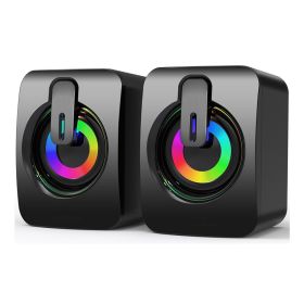 Computer Speakers PC Sound Box HIFI Stereo Microphone USB Wired Caixa De Som with LED Light For Desktop Computer - Updated with LED