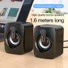 Computer Speakers PC Sound Box HIFI Stereo Microphone USB Wired Caixa De Som with LED Light For Desktop Computer - Black Updated