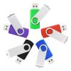 5 Packs Mix Color USB 2.0 Swivel USB Flash Drives Metal Thumb Drive Memory Stick Jump Drive With Lanyard For Storage And Backup - 4GB