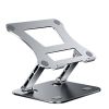 Laptop Stand Adjustable Aluminum Alloy Notebook Tablet Stand Up to 17 Inch Laptop Portable Fold Holder Cooling Bracket Support - Silver