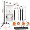6.5 x 10ft Photo Video Studio Backdrop Background Stand Adjustable Heavy Duty Photography Backdrop Support Stand Set - Black_Advanced