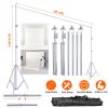 6.5 x 10ft Photo Video Studio Backdrop Background Stand Adjustable Heavy Duty Photography Backdrop Support Stand Set - Silver