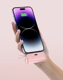 PowerKey – Keychain 2 in 1 Power Bank With Dual Charging Cord - Pink