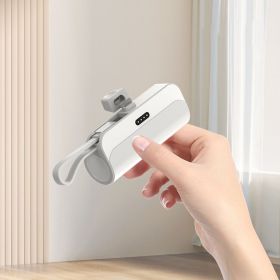 PowerKey – Keychain 2 in 1 Power Bank With Dual Charging Cord - White