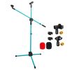 5 Core Mic Stand Floor Height Adjustable Tripod Microphone Stands w Extending Telescoping Boom Arm - MS DBL G - SKY BLUE