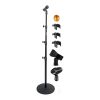 5 Core Microphone Stand 3 Level Height Adjustable 24-67" w Heavy Duty Round Base Floor Mic Stands - MS RBL 3T