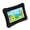 Shock-resistant Silicone Snap-on Case with Stand for 7' Tablets - Black