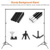 6.5 x 10ft Photo Video Studio Backdrop Background Stand Adjustable Heavy Duty Photography Backdrop Support Stand Set - Black_Advanced