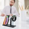 Besegad 4 in 1 Assemable Fast Wireless Charging Stand Dock Station for iPhone XS Max Apple Pencil iWatch Series 1 2 3 4 Airpods - A