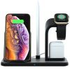 Besegad 4 in 1 Assemable Fast Wireless Charging Stand Dock Station for iPhone XS Max Apple Pencil iWatch Series 1 2 3 4 Airpods - A