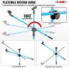 5 Core Mic Stand Floor Height Adjustable Tripod Microphone Stands w Extending Telescoping Boom Arm - MS DBL G - SKY BLUE
