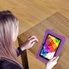 Shock-resistant Silicone Snap-on Case with Stand for 7' Tablets - Purple