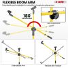5 Core Mic Stand Floor Height Adjustable Tripod Microphone Stands w Extending Telescoping Boom Arm - MS DBL G - YELLOW