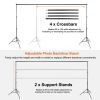 6.5 x 10ft Photo Video Studio Backdrop Background Stand Adjustable Heavy Duty Photography Backdrop Support Stand Set - Black_Advanced