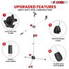 5 Core Mic Stand Floor Height Adjustable Tripod Microphone Stands w Extending Telescoping Boom Arm - MS DBL G - WHITE