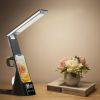 Led Table Lamp 15w Wireless Charger Compatible For Iwatch Airpods Fast Charging Station Multi-functional Clock Charge Dock Stand - 1pc