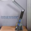 Led Table Lamp 15w Wireless Charger Compatible For Iwatch Airpods Fast Charging Station Multi-functional Clock Charge Dock Stand - 1pc