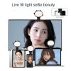 Live fill light portable mini self portrait beauty pocket online video conference mobile phone fill light new product wholesale - black