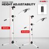 5 Core Mic Stand Floor Height Adjustable Tripod Microphone Stands w Extending Telescoping Boom Arm - MS DBL G - WHITE