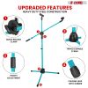 5 Core Mic Stand Floor Height Adjustable Tripod Microphone Stands w Extending Telescoping Boom Arm - MS DBL G - SKY BLUE
