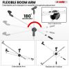 5 Core Mic Stand Floor Height Adjustable Tripod Microphone Stands w Extending Telescoping Boom Arm - MS DBL G - WHITE