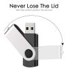 5 Packs Mix Color USB 2.0 Swivel USB Flash Drives Metal Thumb Drive Memory Stick Jump Drive With Lanyard For Storage And Backup - 4GB