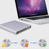 Portable USB 3.0 Slim External Optical DVD RW CD Writer Drive Burner Card Reader Player Optical Drives For Laptop PC Windows - Silver