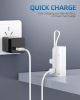 PowerKey – Keychain 2 in 1 Power Bank With Dual Charging Cord - White