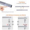 6.5 x 10ft Photo Video Studio Backdrop Background Stand Adjustable Heavy Duty Photography Backdrop Support Stand Set - Silver