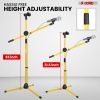 5 Core Mic Stand Floor Height Adjustable Tripod Microphone Stands w Extending Telescoping Boom Arm - MS DBL G - YELLOW
