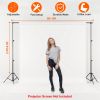 6.5 x 10ft Photo Video Studio Backdrop Background Stand Adjustable Heavy Duty Photography Backdrop Support Stand Set - Black_Advanced