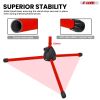 5 Core Mic Stand Floor Height Adjustable Tripod Microphone Stands w Extending Telescoping Boom Arm - MS DBL G - RED
