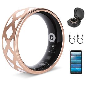 Smart Ring Health Tracker Fitness/Sleep/Stress/HRV Tracker with Charging Case Magnetic Charging Cable for Women & Men Compatible with iOS & Android 7- (Optiopn: SmartRingCloud9)
