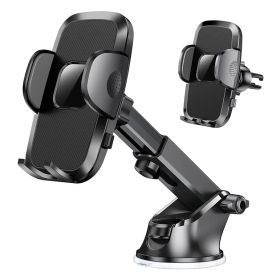Phone Mount For Car, 4 In 1 Universal Car Phone Holder Mount For Dashboard Air Vent, Super Suction (Option: Black)