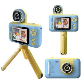 Kids Digital Camera with Flip Lens Children Video Camcorder Christmas Toy Birthday Gifts with Tripod 2.4in Screen 32G MMC Card for 3-10 Year Old Boys (Optiopn: DigitalCameraBlue)