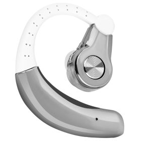 Wireless Earpiece Right In-Ear Wireless Earphone w/ Mic Earhook For Business Office Driving 120Hrs Playtime (Optiopn: BTEarPhoneSilver)
