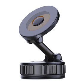 Newly Upgraded Retractable Car Mobile Phone Holder 360 Magnetic Vacuum Suction Cup One-click Safety Lock Ultra-compact Design (Option: Black)