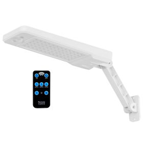 Solar Wall Light Outdoor 60LEDs PIR Motion Sensor Remote Control Wireless Lamps IP65 Waterproof Lighting for Garage Front Door Garden Pathway (Optiopn: 60LEDSolarWallLightWhite)