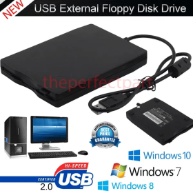 3.5' USB 2.0 Data External Floppy Disk Drive 1.44MB For Laptop PC Win 7 8 10 Mac (Option: Default)