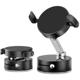 Upgraded Wireless Magnetic 360 Degree Rotating Adjustable Folding Car Phone Holder Strong Suction Power Is Suitable For Magsafe And All Smartphon (Option: Black)