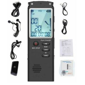 32G Voice Activated Mini Digital Sound Audio Recorder Dictaphone MP3 Player (Option: Black-8GB)