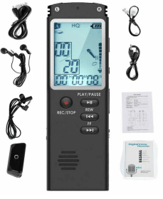32G Voice Activated Mini Digital Sound Audio Recorder Dictaphone MP3 Player (Option: Black-8GB)
