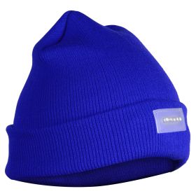 Unisex 5 LED Knitted Beanie Winter Warm Hat Camping Jogging Running Cap Headlamp (Optiopn: LEDHeadlampBeanieBlue)