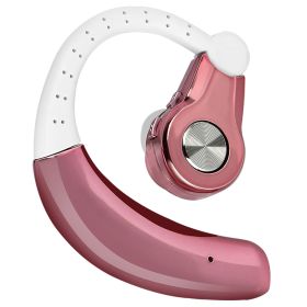 Wireless Earpiece Right In-Ear Wireless Earphone w/ Mic Earhook For Business Office Driving 120Hrs Playtime (Optiopn: BTEarPhoneRoseGold)