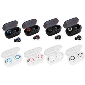 Y50 Bluetooth Headset TWS2 Bluetooth Headset Mini Portable with Wireless Bluetooth Headset 5.0 Touch Touch (colour: Opp bag white black)