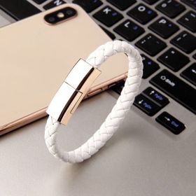 Bracelet Charger USB Charging Cable Data Charging Cord For IPhone14 13 Max USB C Cable For Phone Micro Cable (Model: Apple interface, Color: White 22.5cm)