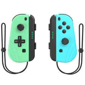 Replacement For Joycon Controllers With Grip Dual Shock Wake-Up Plug And Play; (L/R) Controller Compatible For Nintendo Switch; Including Waking (Color: Green &Blue)