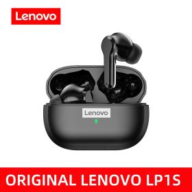 LP1S TWS Earphone Wireless Bluetooth 5.0 Headphones Waterproof Sport Headsets Noise Reduction Earbuds with Mic (Color: Black, Ships From: China)