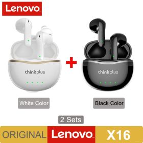 X16 Headphone Bluetooth 5.2 TWS Wireless Earbuds Stereo Sports Earhook Earphone With Dual HD Microphone (Color: X16 White add Black)