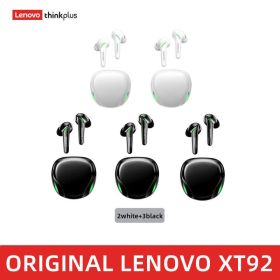 XT92 TWS Gaming Earbuds Low Latency Bluetooth Earphones Stereo Wireless 5.1 Bluetooth Headphones Touch Control Headset (Color: XT92 black 3 white2, Ships From: China)